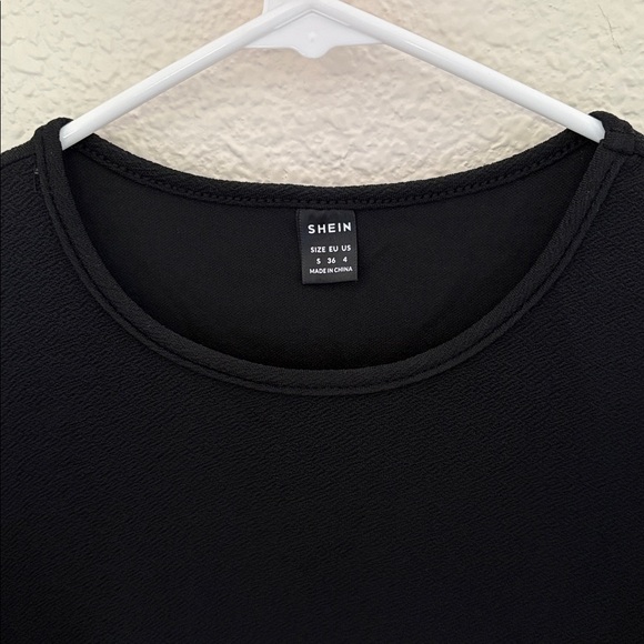 Black Ruffle Sleeve One-Piece - Picture 3 of 5